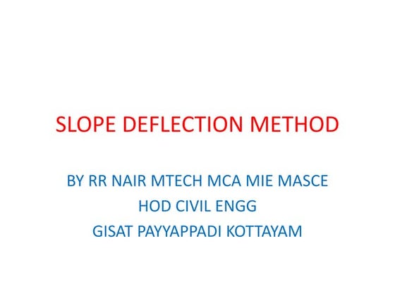 Slope deflection method
