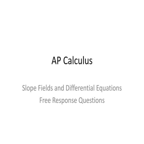 Slope fields and differential equations
