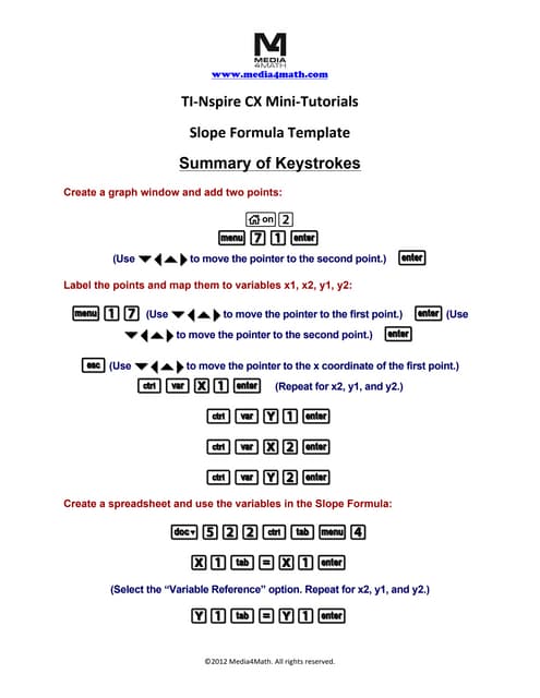 Slope formulatemplatecx