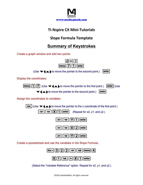 Slope formulatemplatecx2