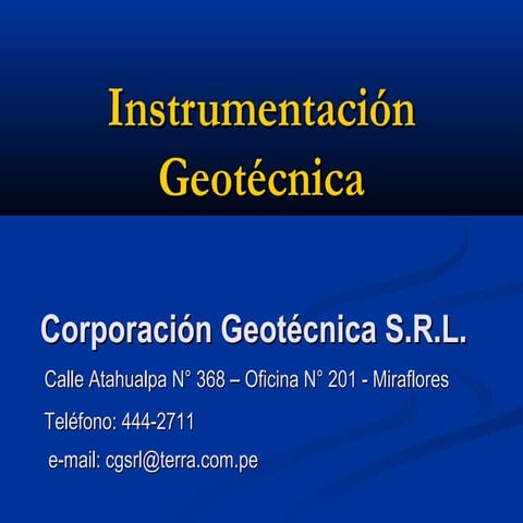 Slope indicator (por qué emplear instrumentación geotécnica) (raúl)