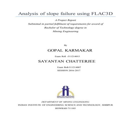 Slope stability analysis using flac 3D