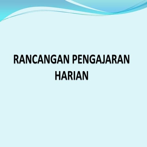 rancangan pengajaran harian