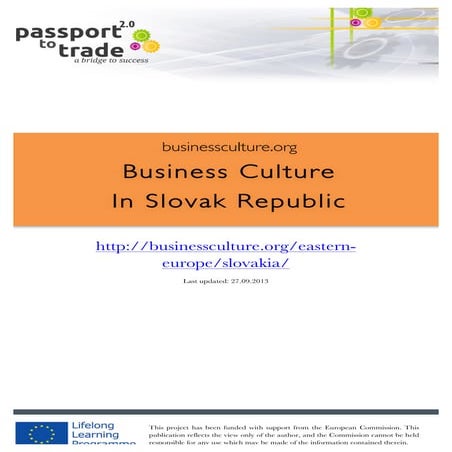 Slovak business culture guide - Learn about Slovak Republic | PDF