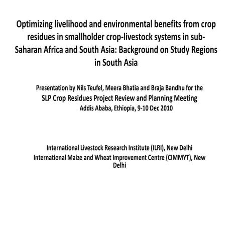 Optimizing livelihood and environmental benefits from crop residues in smallh...