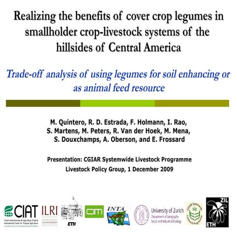 Realizing the benefits of cover crop legumes in smallholder crop-livestock sy...