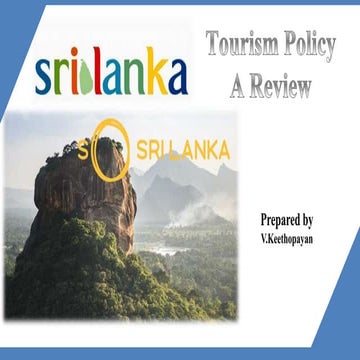 Sri Lankan policy Tourism strategic plan and master plan