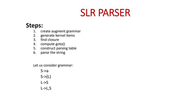 Slr parser | PPTX
