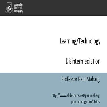 SLS 2016 Disintermediation presentation