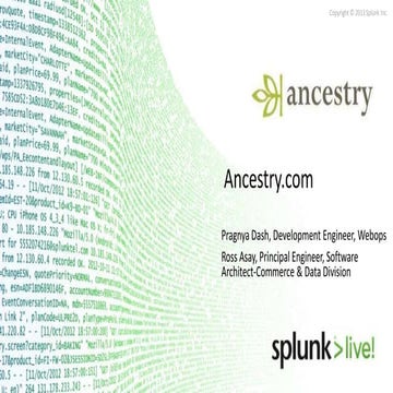 SplunkLive! Salt Lake City June 2013 - Ancestry.com