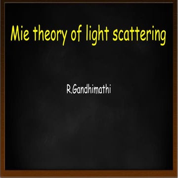 Mie theory of light scattering