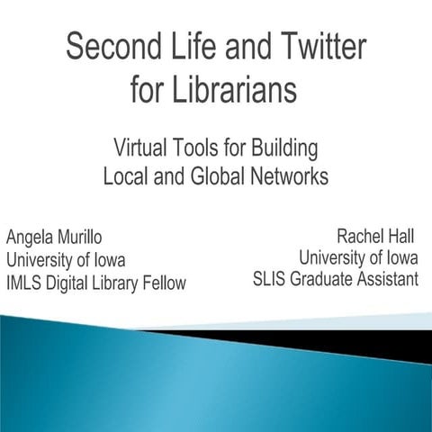 Second Life and Twitter for Librarians: Virtual Tools for Building Global and...