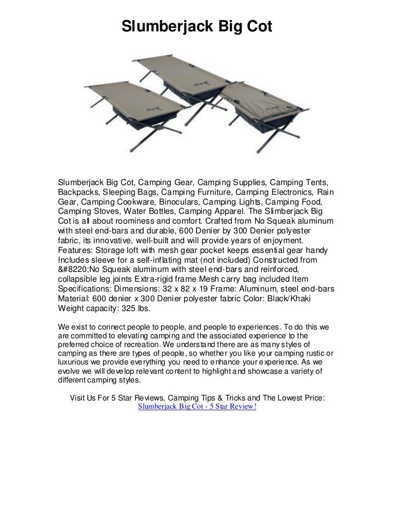 slumberjack cots