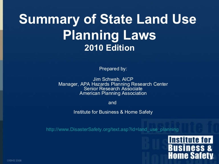 Summary of State Land Use Planning Laws