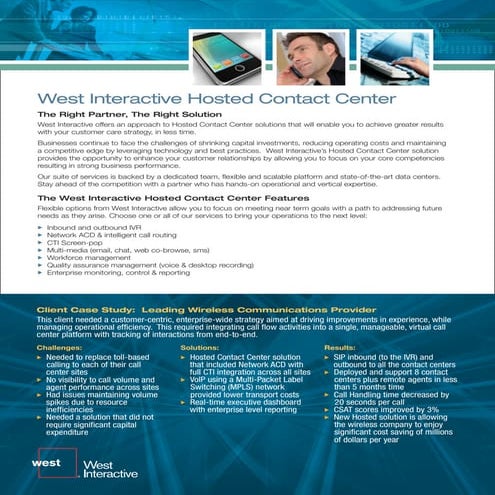 West Interactive Hosted Contact Center