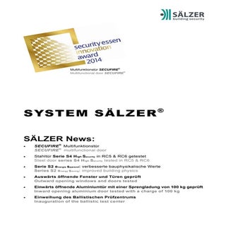 Презентация компании SÄLZER "Новинк...