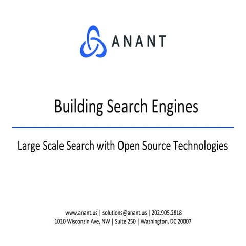 Building Enterprise Search Engines using Open Source Technologies