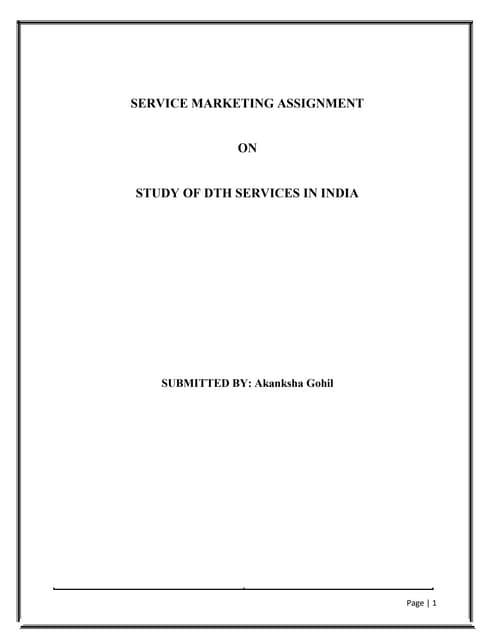 Service Marketing - DTH service