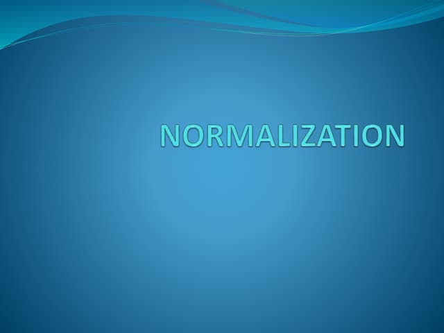 Database Normalization