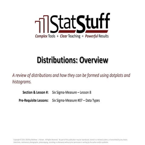 Distributions: Overview with Matt Hansen at StatStuff