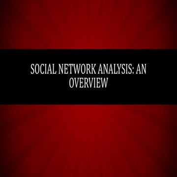 Social network analysis: an overview