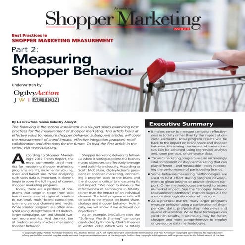 Measuring Shopper Behavior