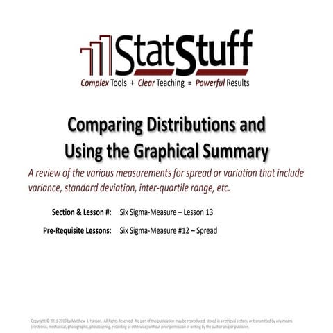 Comparing Distributions and Using the Graphical Summary