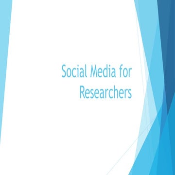 Social Media for Researchers