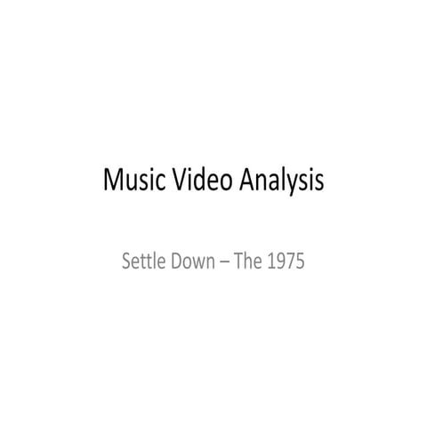 Video analysis - settle down