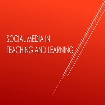 Social Media in Teaching and Learning