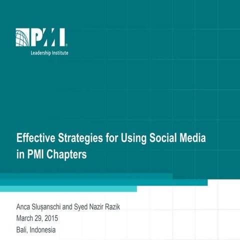 Effective Strategies using Social Media at PMI Chapters #pmilim