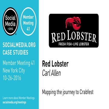 Red Lobster: Mapping the journey to Crabfest, presented by Carl Allen