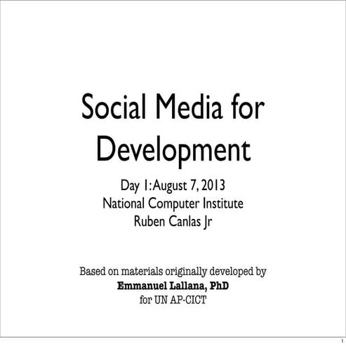 Social Media for Development, Part 2