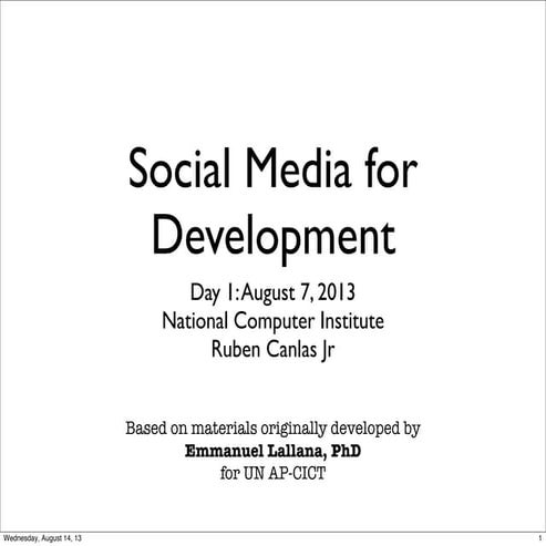 Social Media for Development, Part 3