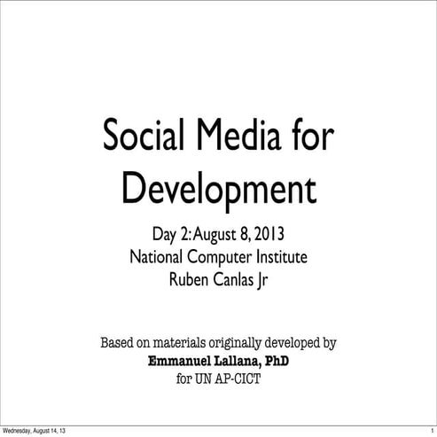 Social Media for Development, Part 4