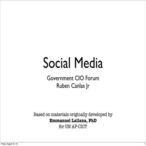Social Media for GCIOs (Tagaytay)