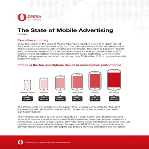 The State of Mobile Adversating Q2 2012 (Opera software) -JUL12