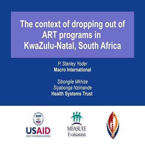The context of dropping out of ART programs in | PPT