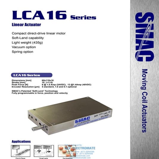 SMAC LCA16 Series Linear Actuator