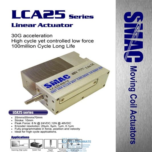SMAC LCA25 Series Linear Actuator
