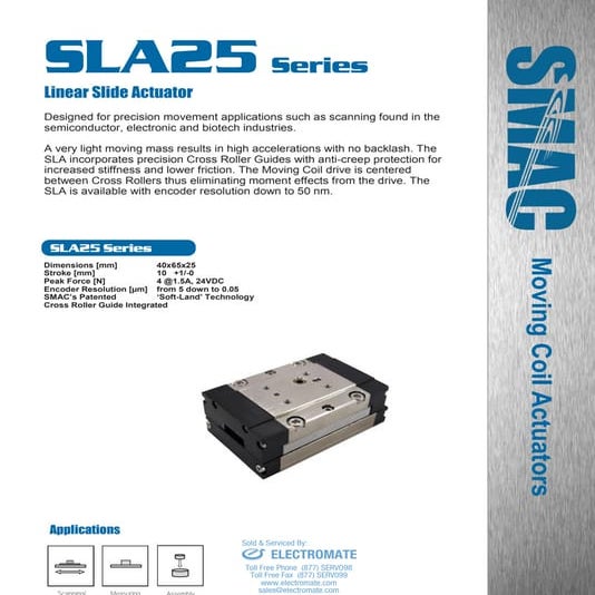 SMAC SLA25 Series Linear Slide Actuator 