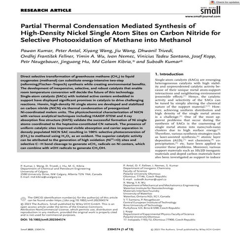 Partial Thermal Condensation Mediated Synthesis of High-Density Nickel Single...