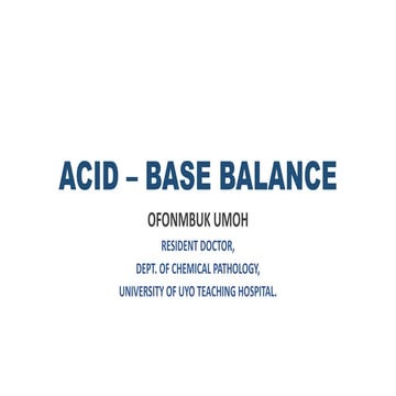 Acid base disturbances