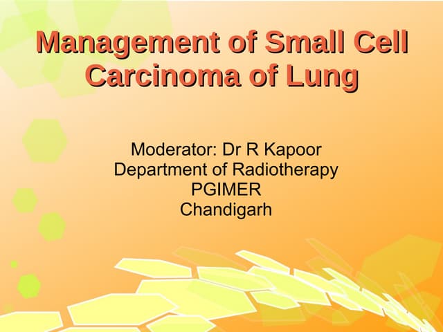 Small Cell Carcinoma of Lung