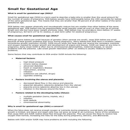 Small For Gestational Age