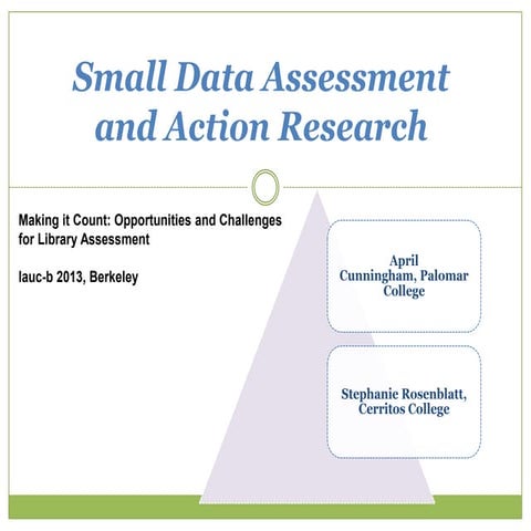 Small Data Assessment and Action Research