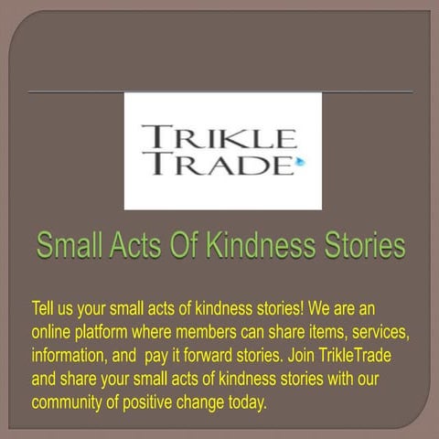 Small Acts Of Kindness Stories 