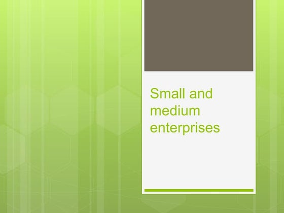 ppt on micro small and medium enterprises | PPT
