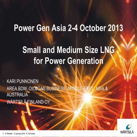 Small and medium scale LNG for power generation