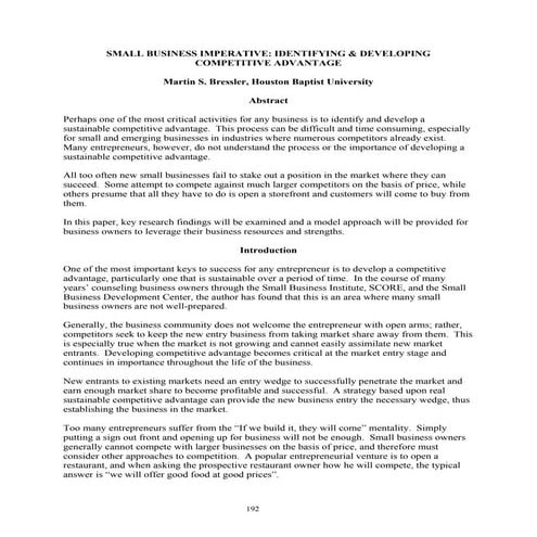 Small business comp adv